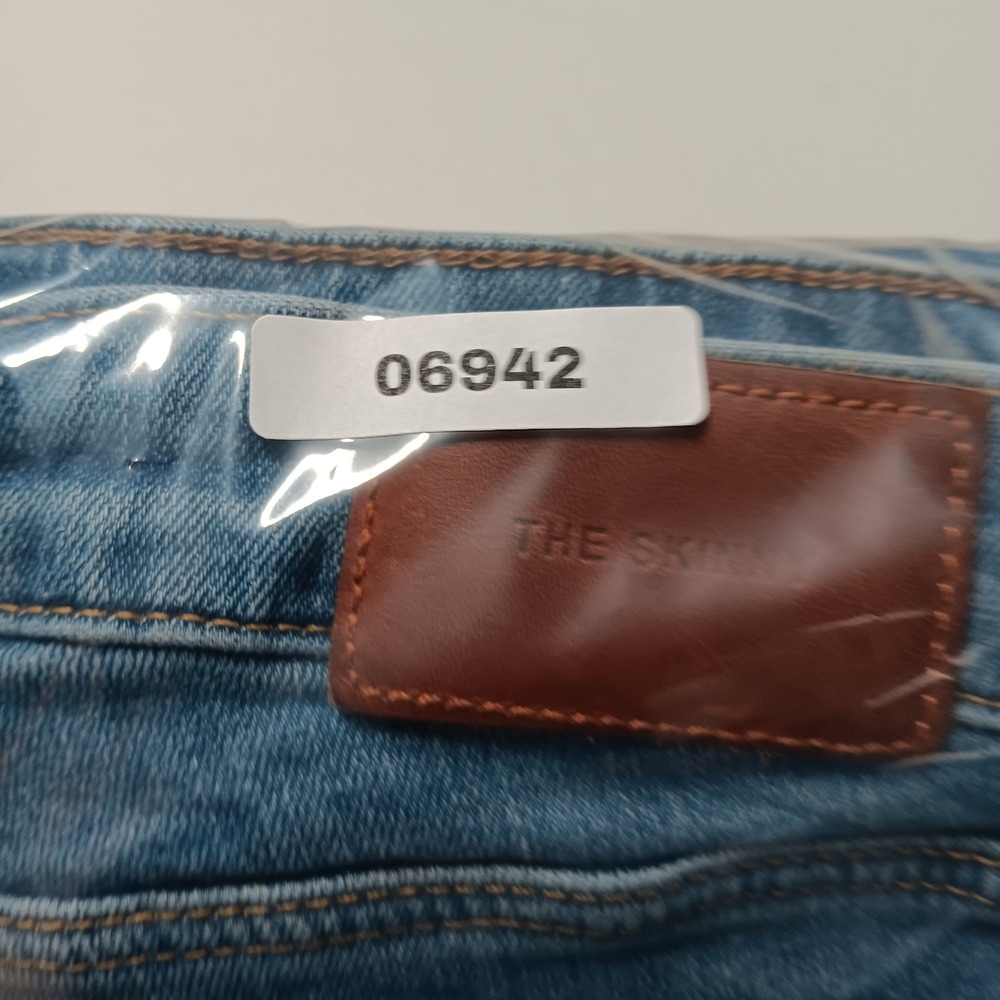 Zara Premium Denim The Skinny Jeans Blue High Rise Frayed Hem Womens Size 8 - Picture 9 of 9